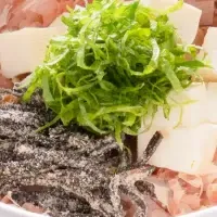 豆腐塩昆布かつぶしめし