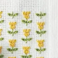 連続模様の花刺繍
