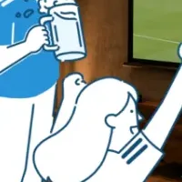 サッカー観戦応援